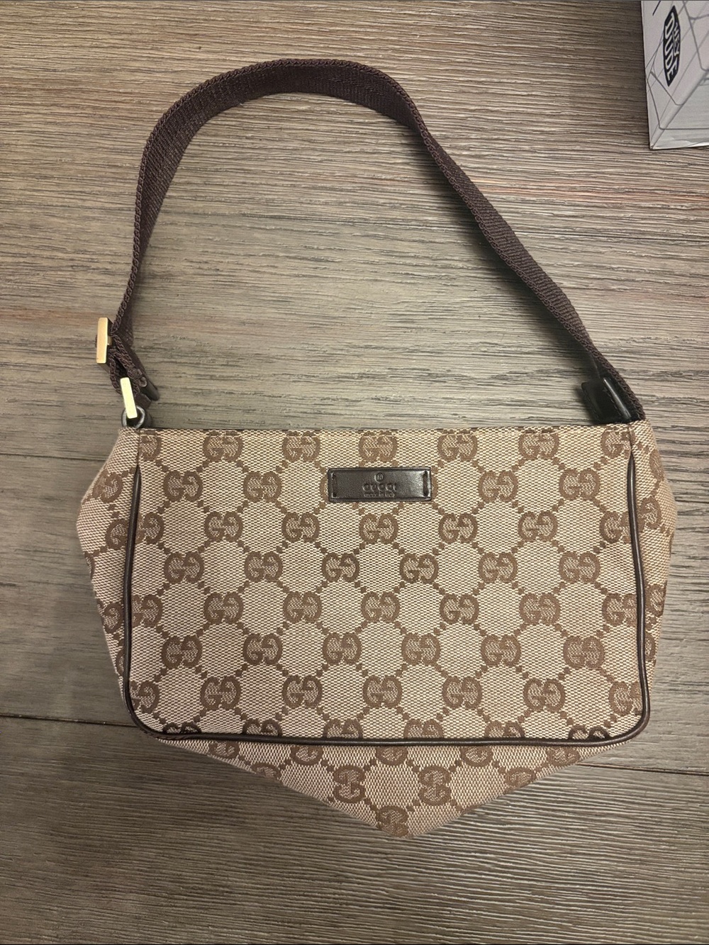 Gucci Beige and Brown GG Monogram Shoulder Bag